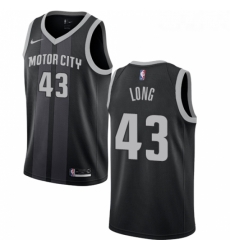 Womens Nike Detroit Pistons 43 Grant Long Swingman Black NBA Jersey City Edition