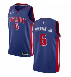 Womens Nike Detroit Pistons 6 Bruce Brown Jr Swingman Royal Blue NBA Jersey Icon Edition 