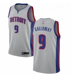 Womens Nike Detroit Pistons 9 Langston Galloway Authentic Silver NBA Jersey Statement Edition 