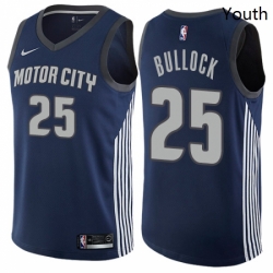 Youth Nike Detroit Pistons 25 Reggie Bullock Swingman Navy Blue NBA Jersey City Edition 