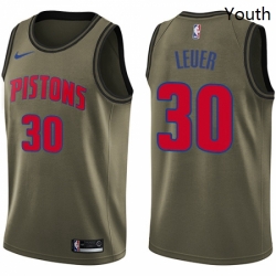 Youth Nike Detroit Pistons 30 Jon Leuer Swingman Green Salute to Service NBA Jersey 