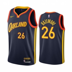 Men Nike Golden State Warriors 26 Kent Bazemore Navy NBA Swingman 2020 21 City Edition Jersey