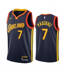 Men Nike Golden State Warriors 7 Eric Paschall Navy NBA Swingman 2020 21 City Edition Jersey