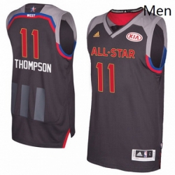 Mens Adidas Golden State Warriors 11 Klay Thompson Swingman Charcoal 2017 All Star NBA Jersey