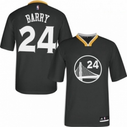 Mens Adidas Golden State Warriors 24 Rick Barry Authentic Black Alternate NBA Jersey