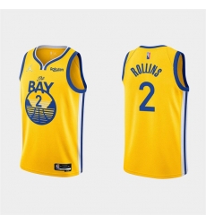 Men's Golden State Warriors #2 Ryan Rollins 2022 Yellow Stitched Basketball Jersey