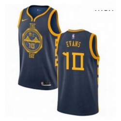 Mens Nike Golden State Warriors 10 Jacob Evans Swingman Navy Blue NBA Jersey City Edition 