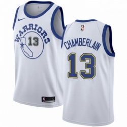 Mens Nike Golden State Warriors 13 Wilt Chamberlain Authentic White Hardwood Classics NBA Jersey