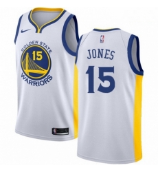 Mens Nike Golden State Warriors 15 Damian Jones Authentic White Home NBA Jersey Association Edition