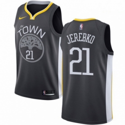 Mens Nike Golden State Warriors 21 Jonas Jerebko Black NBA Swingman Statement Edition Jersey 