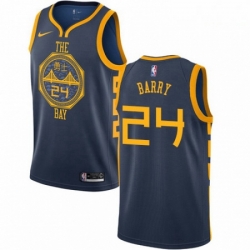 Mens Nike Golden State Warriors 24 Rick Barry Swingman Navy Blue NBA Jersey City Edition