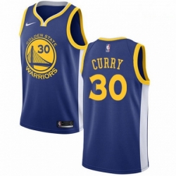 Mens Nike Golden State Warriors 30 Stephen Curry Swingman Royal Blue Road NBA Jersey Icon Edition