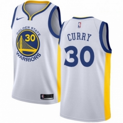 Mens Nike Golden State Warriors 30 Stephen Curry Swingman White Home NBA Jersey Association Edition