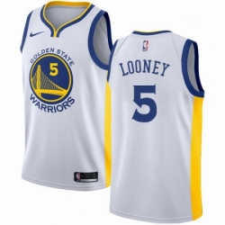 Mens Nike Golden State Warriors 5 Kevon Looney Authentic White Home NBA Jersey Association Edition