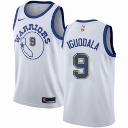 Mens Nike Golden State Warriors 9 Andre Iguodala Swingman White Hardwood Classics NBA Jersey