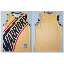 Warriors Big Face Yellow Hardwood Classics Swingman Jersey