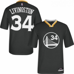 Womens Adidas Golden State Warriors 34 Shaun Livingston Authentic Black Alternate NBA Jersey 