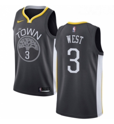 Womens Nike Golden State Warriors 3 David West Swingman Black Alternate NBA Jersey Statement Edition