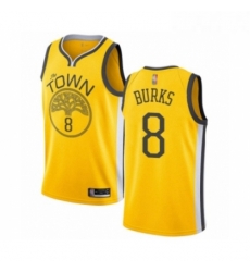 Youth Golden State Warriors 8 Alec Burks Yellow Swingman Jersey Earned Edition 