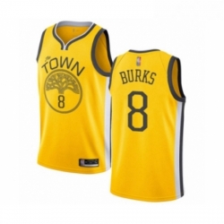 Youth Golden State Warriors 8 Alec Burks Yellow Swingman Jersey Earned Edition 