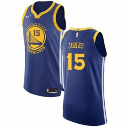 Youth Nike Golden State Warriors 15 Damian Jones Authentic Royal Blue Road NBA Jersey Icon Edition