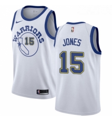 Youth Nike Golden State Warriors 15 Damian Jones Swingman White Hardwood Classics NBA Jersey