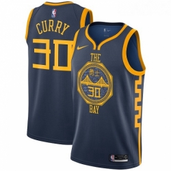 Youth Nike Golden State Warriors 30 Stephen Curry Swingman Navy Blue NBA Jersey City Edition