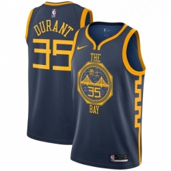 Youth Nike Golden State Warriors 35 Kevin Durant Swingman Navy Blue NBA Jersey City Edition