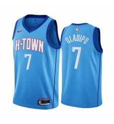 Men Nike Houston Rockets 7 Victor Oladipo Blue NBA Swingman 2020 21 City Edition Jersey