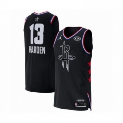 Mens Jordan Houston Rockets 13 James Harden Authentic Black 2019 All Star Game Basketball Jersey