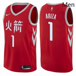 Mens Nike Houston Rockets 1 Trevor Ariza Swingman Red NBA Jersey City Edition