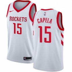 Mens Nike Houston Rockets 15 Clint Capela Swingman White Home NBA Jersey Association Edition