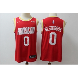 Rockets 0 Russell Westbrook Red Nike Retro Swingman Jersey