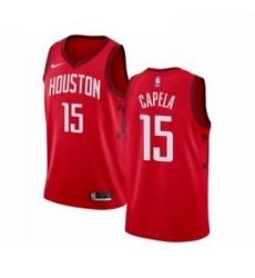 Womens Nike Houston Rockets 15 Clint Capela Red Swingman Jersey Earned Edition