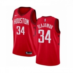 Womens Nike Houston Rockets 34 Hakeem Olajuwon Red Swingman Jersey Earned Edition