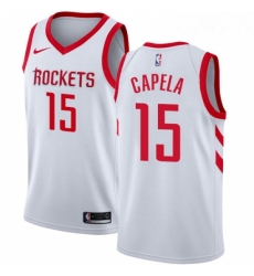 Youth Nike Houston Rockets 15 Clint Capela Swingman White Home NBA Jersey Association Edition