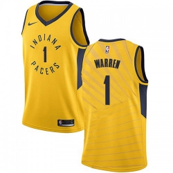 Men Nike Indiana Pacers 1 TJ Warren Gold NBA Swingman Statement Edition Jersey