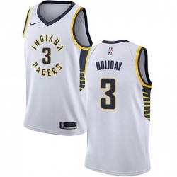 Men Nike Indiana Pacers 3 Aaron Holiday White NBA Swingman Association Edition Jersey