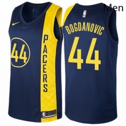 Mens Nike Indiana Pacers 44 Bojan Bogdanovic Swingman Navy Blue NBA Jersey City Edition 