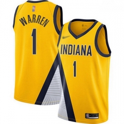 Pacers  1 T.J. Warren Gold Basketball Swingman Statement Edition 2019 2020 Jersey