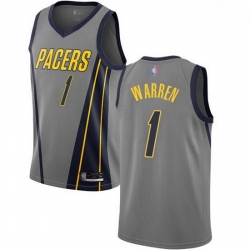 Pacers  1 T.J. Warren Gray Basketball Swingman City Edition 2018 19 Jersey