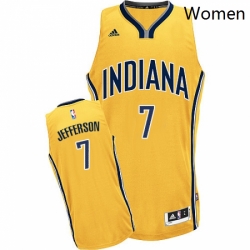 Womens Adidas Indiana Pacers 7 Al Jefferson Swingman Gold Alternate NBA Jersey