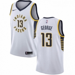 Womens Nike Indiana Pacers 13 Paul George Authentic White NBA Jersey Association Edition