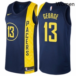 Womens Nike Indiana Pacers 13 Paul George Swingman Navy Blue NBA Jersey City Edition