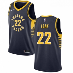 Womens Nike Indiana Pacers 22 T J Leaf Authentic Navy Blue Road NBA Jersey Icon Edition 