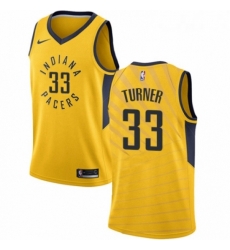 Womens Nike Indiana Pacers 33 Myles Turner Authentic Gold NBA Jersey Statement Edition