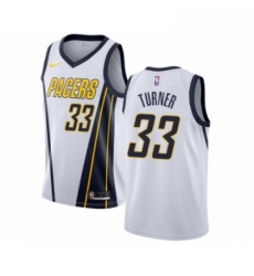 Womens Nike Indiana Pacers 33 Myles Turner White Swingman Jersey Earned Edition