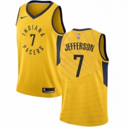 Womens Nike Indiana Pacers 7 Al Jefferson Swingman Gold NBA Jersey Statement Edition