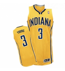 Youth Adidas Indiana Pacers 3 Joe Young Authentic Gold Alternate NBA Jersey