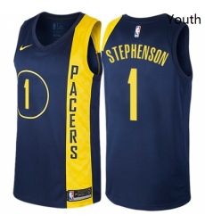 Youth Nike Indiana Pacers 1 Lance Stephenson Swingman Navy Blue NBA Jersey City Edition 